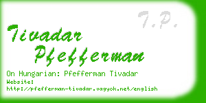 tivadar pfefferman business card